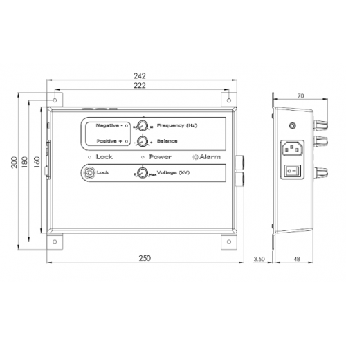 Ionizačná lišta Fraser Anti-Static 3850HPSC 300mm